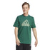 T-shirt verde da uomo con logo bianco adidas Badge of Sport, Abbigliamento Sport, SKU a722000419, Immagine 0